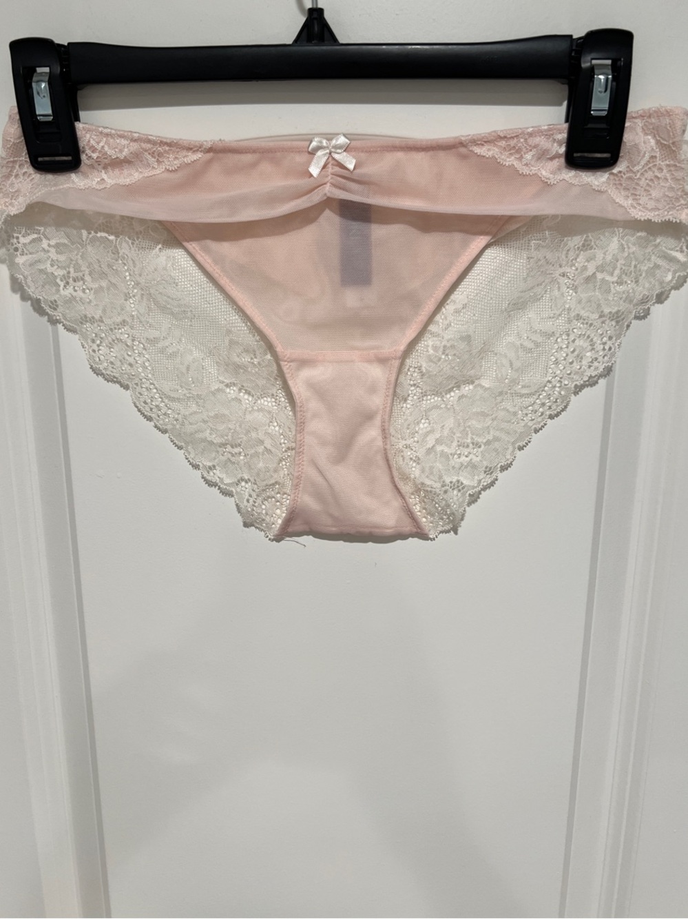 NWOT Adore Me Light Pink Lace Bikini Panty with Satin Bow